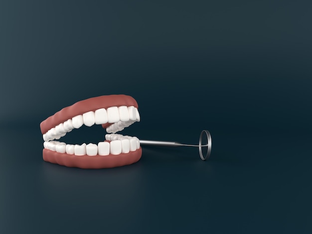 Cirurgia de implantes dentários renderização em 3d