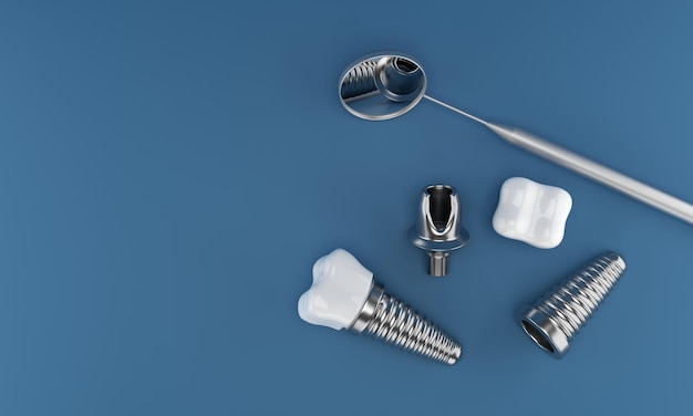 Cirurgia de implantes dentários renderização em 3d