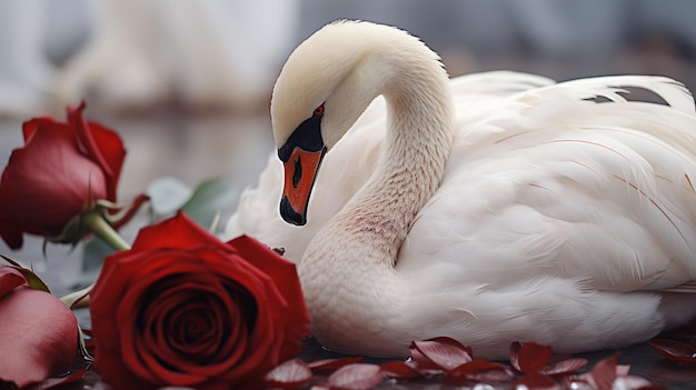 Cisne e rosa