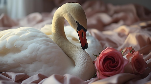 Cisne e rosa