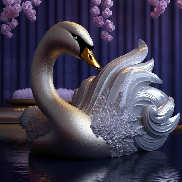 Foto cisne elegante