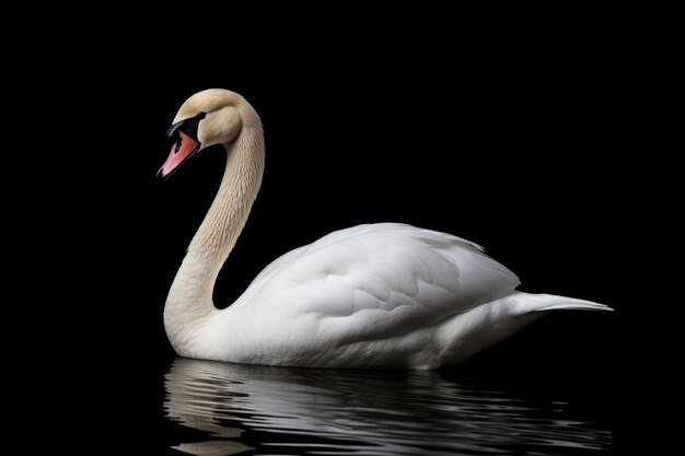 Cisne em fundo preto