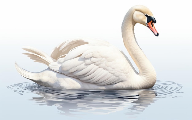 Cisne en un fondo transparente