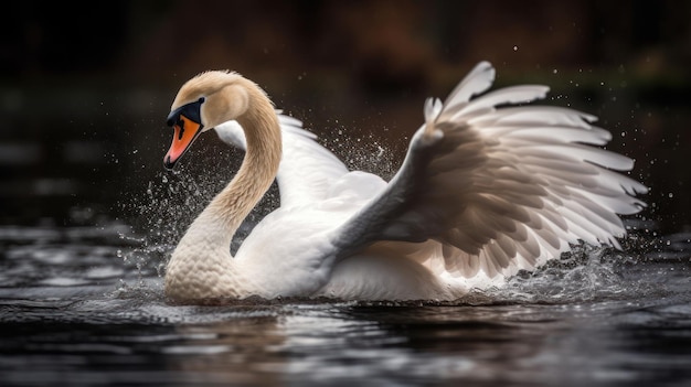 Cisne majestuoso y elegante generado por IA