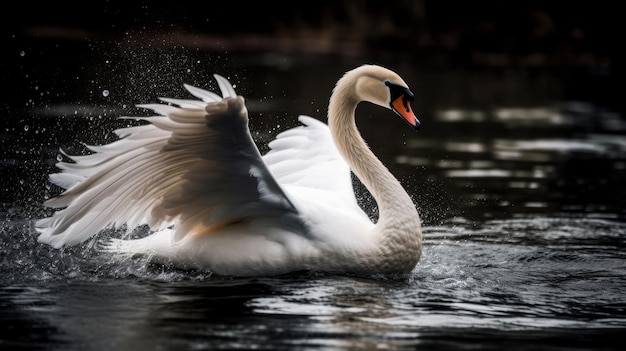 Cisne majestuoso y elegante generado por IA