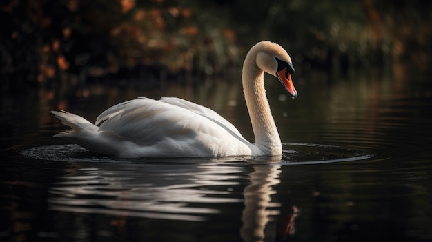 Cisne majestuoso y elegante generado por IA