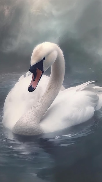 Un cisne nadando en el agua