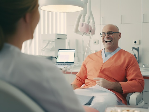 Cita dental Dentista y paciente en el consultorio