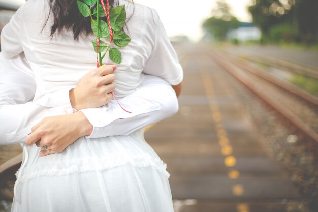 La cita romántica o el concepto de boda o día de San Valentín.