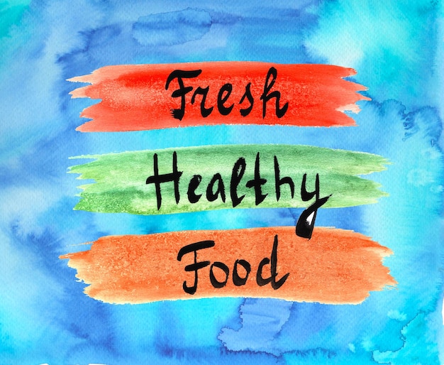 Foto citação inspiradora com uma mensagem positiva. comida saudável fresca.