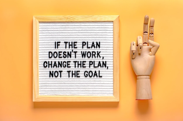 Citação inspiradora Se o plano não funcionar, mude o plano, não o objetivo