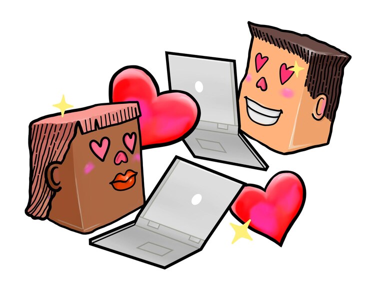 Foto citas en línea para parejas pegatina png fondo transparente