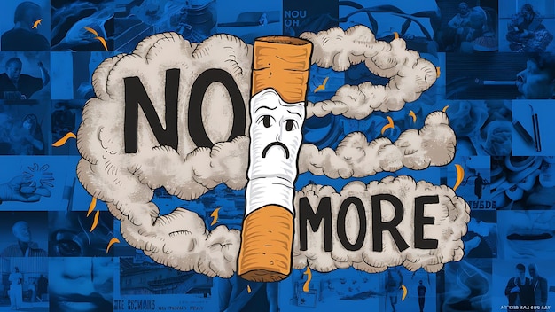 Foto citas motivacionales para el día contra el tabaco ilustración tipografía