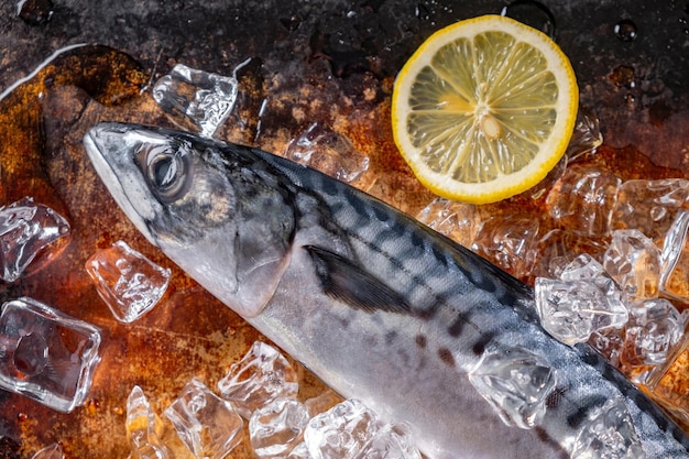 Citrus Delight Peixe Cavala Cru Fresco com Limão Picante em Close Up Requintado 4K