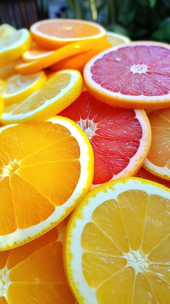 Foto citrus esenciales ricos en vitamina c para el impulso de la fruta de la temporada fría bienestar de invierno