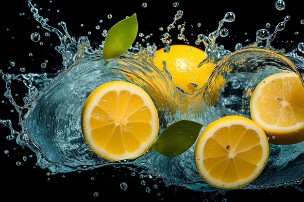 Citrus Splash Fresh Yellow Lemon Best Lemon fotografia de imagens