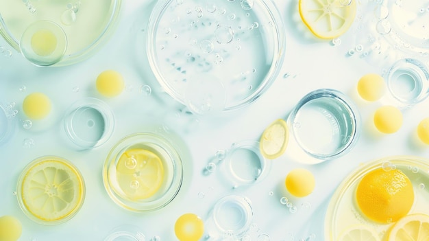 Citrus y vidrio de laboratorio para la investigación de vitaminas