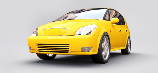 City car amarillo con superficie brillante