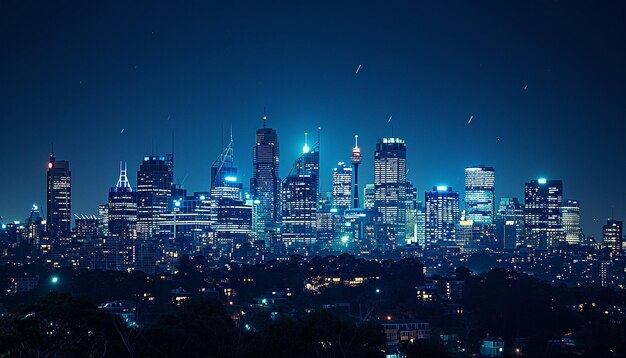 Foto a city skyline gradually dimming lights for earth hour