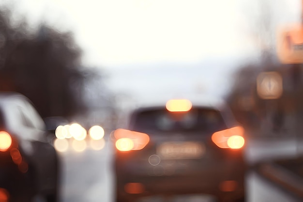 ciudad abstracta borrosa / fondo de luces de camión bokeh en la ciudad nocturna, atascos de tráfico, autopista, vida nocturna