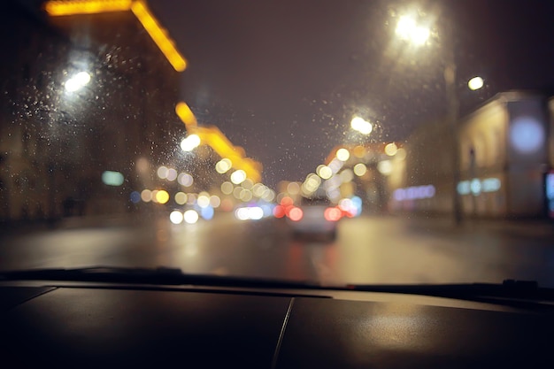 Ciudad abstracta borrosa / fondo de luces de coche bokeh en ciudad de noche, atascos, autopista, vida nocturna