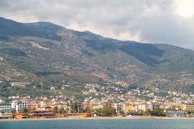 Ciudad de Alanya, colina, costa del mar, Turquía