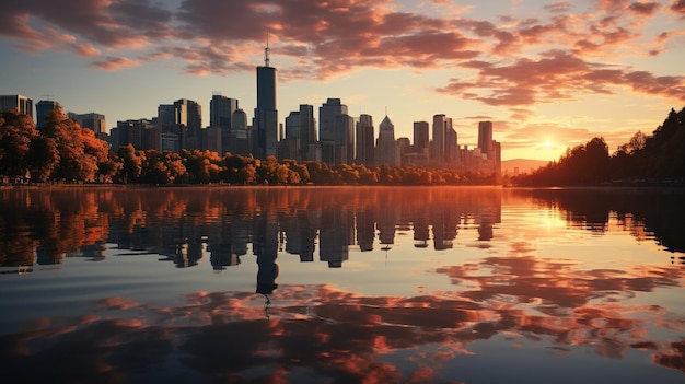 Foto ciudad del amanecer