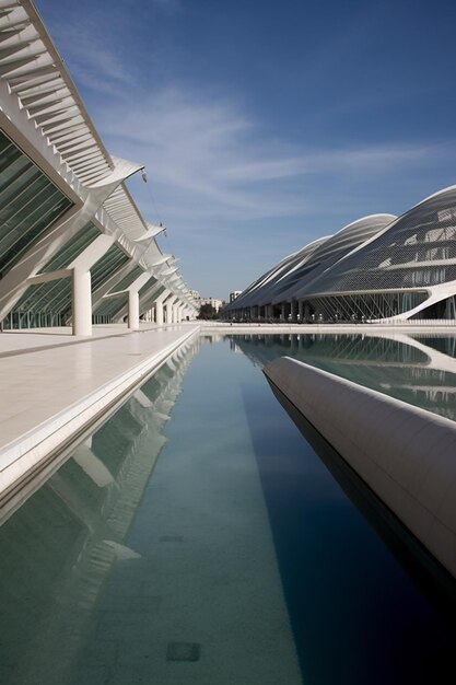 La ciudad de las artes y las ciencias es un gran edificio con techo de cristal.