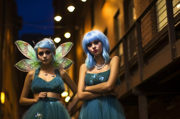 En la ciudad para la asamblea de hinojo Tres hermosas delicias bioluminescentes