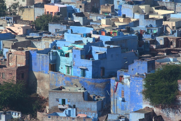 ciudad azul de jodhpur en la india