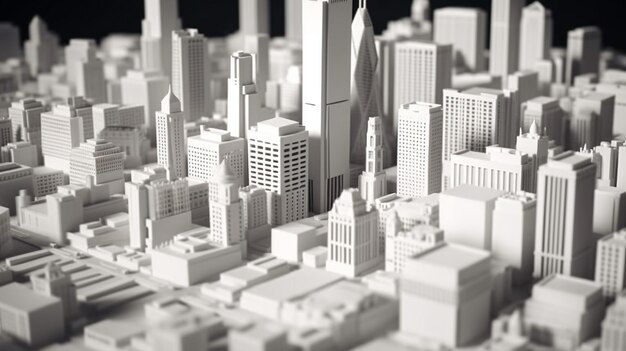 Ciudad blanca de chicago con aspecto en miniatura