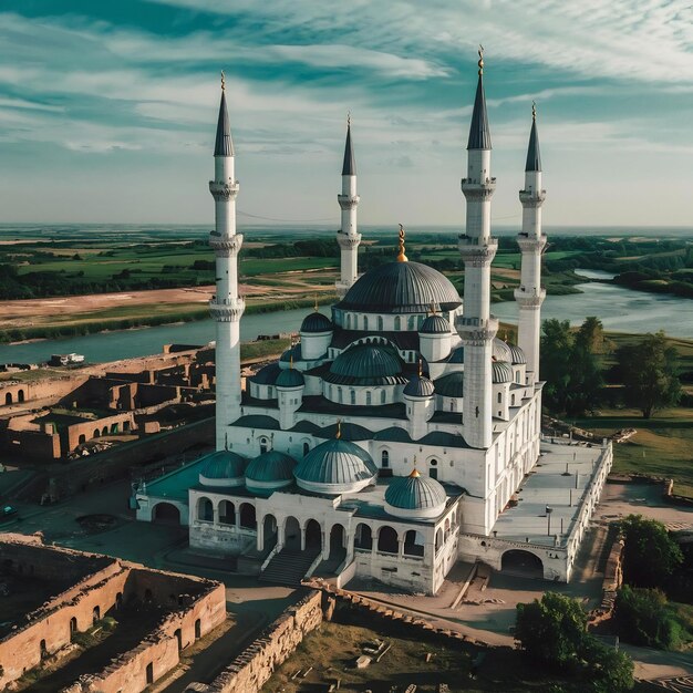 Foto la ciudad de bolgar, tatarstán, rusia, la mezquita blanca