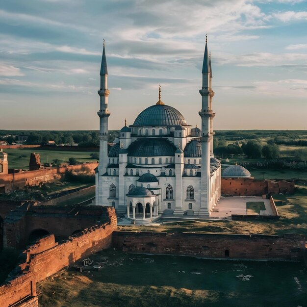 Foto la ciudad de bolgar, tatarstán, rusia, la mezquita blanca