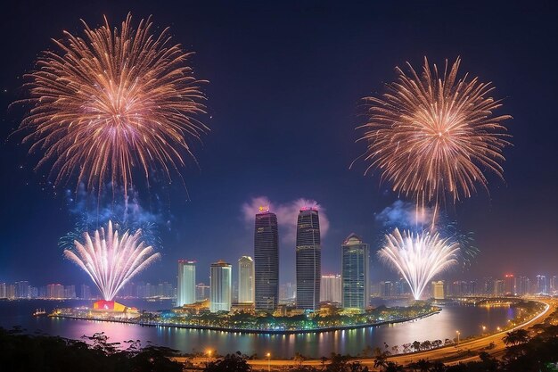 La ciudad de Da Nang dispara fuegos artificiales para dar la bienvenida al año nuevo lunar