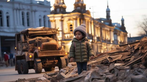 La ciudad destruida HD 8K papel tapiz Imagen fotográfica de stock