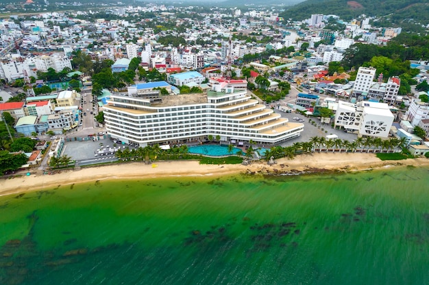 Ciudad de Duong Dong, Phu Quoc, Vietnam, vista aérea, esta es la ciudad central en el sur de la isla de Phu Quoc