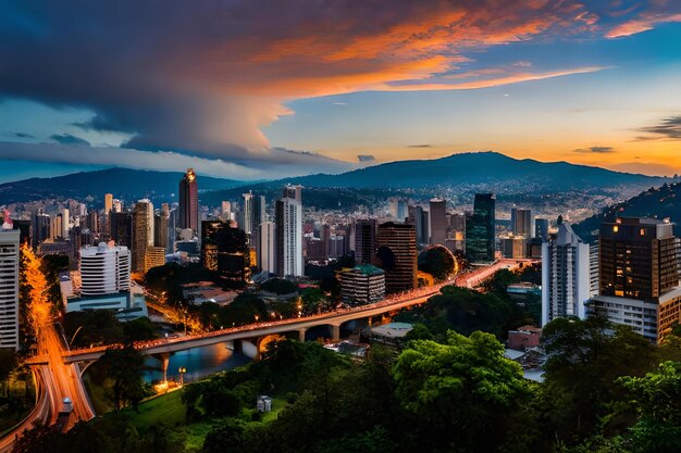 Foto una ciudad es la ciudad capital de los estados unidos.