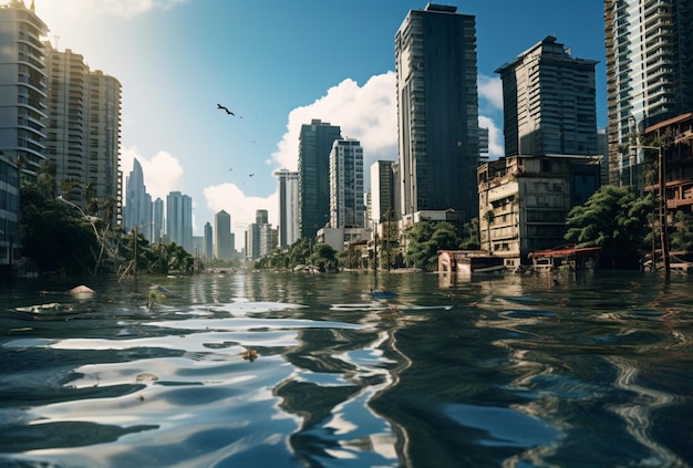 Foto la ciudad fue inundada