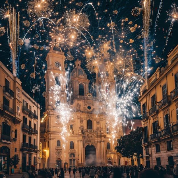 Foto la ciudad de los fuegos artificiales y los petardos