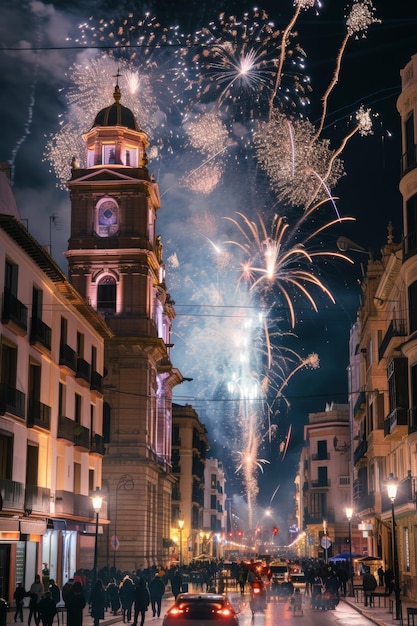 Foto la ciudad de los fuegos artificiales y los petardos