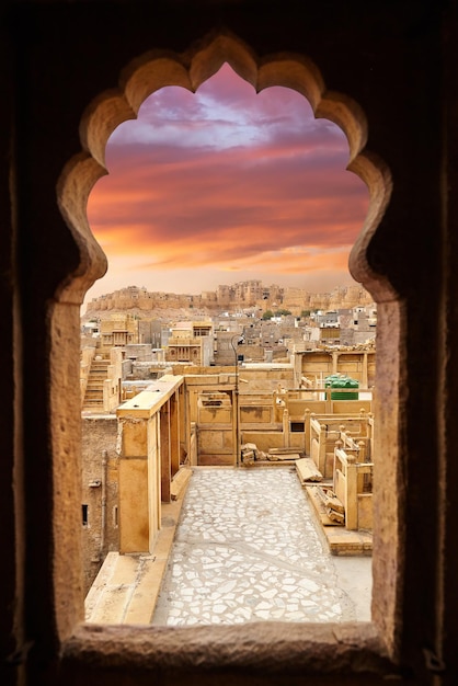 Ciudad y fuerte de Jaisalmer al atardecer