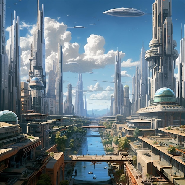 Ciudad futurista del futuro