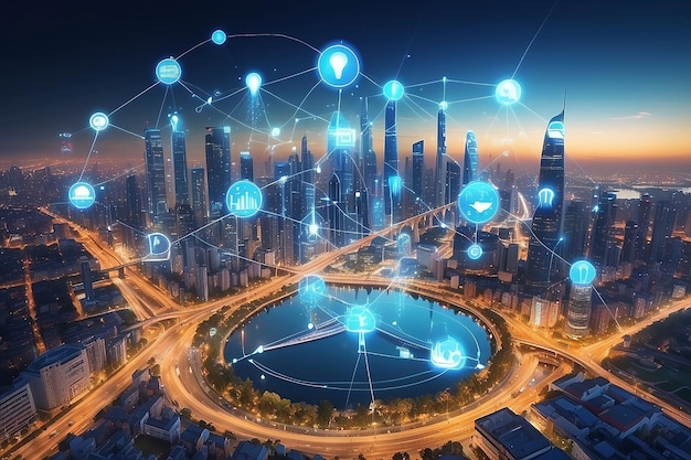 La ciudad inteligente y el concepto de Internet de las cosas (IoT) TIC Tecnología de la información y la comunicación