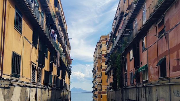 Foto una ciudad con un lago en el fondo y un cuerpo de agua en el fondo