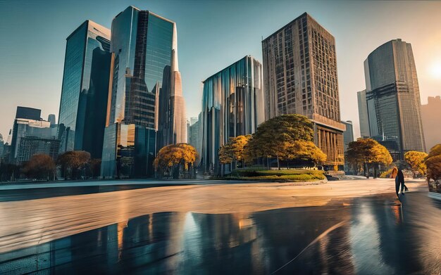 Ciudad metrópoli con edificios altos durante el día.