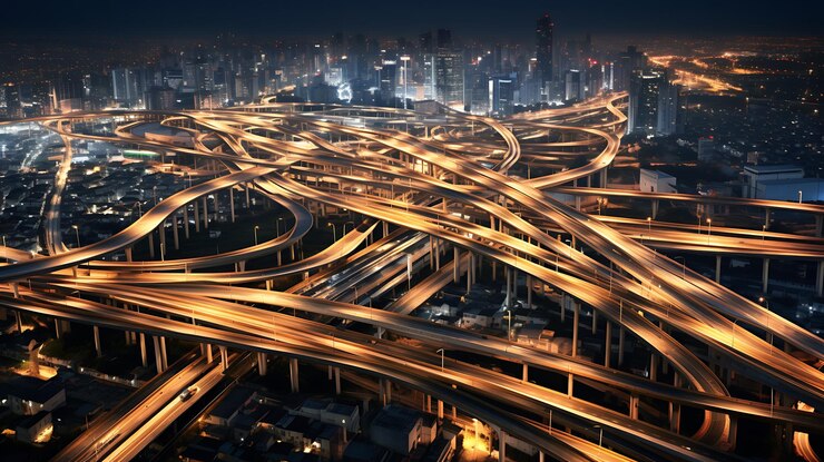 una ciudad con muchos edificios y una ciudad en el fondo