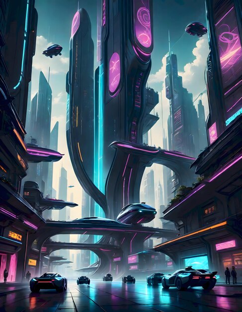 La ciudad del neón cyberpunk