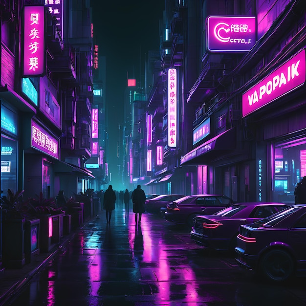 La ciudad nocturna Cyber Punk Tema 7