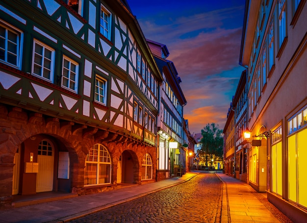 Ciudad de Nordhausen al atardecer en Turingia, Alemania