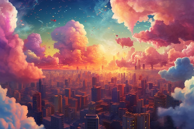 La ciudad de las nubes coloridas